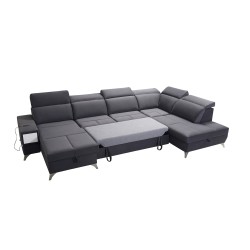 Sofá Esquinero de Lujo en forma de U Porto VI con función para dormir - Terciopelo | Hidrofóbico, Casablanca 2316 Sofá Esquinero de Lujo en forma de U Porto VI con función para dormir - Terciopelo | Hidrofóbico, Casablanca 2316