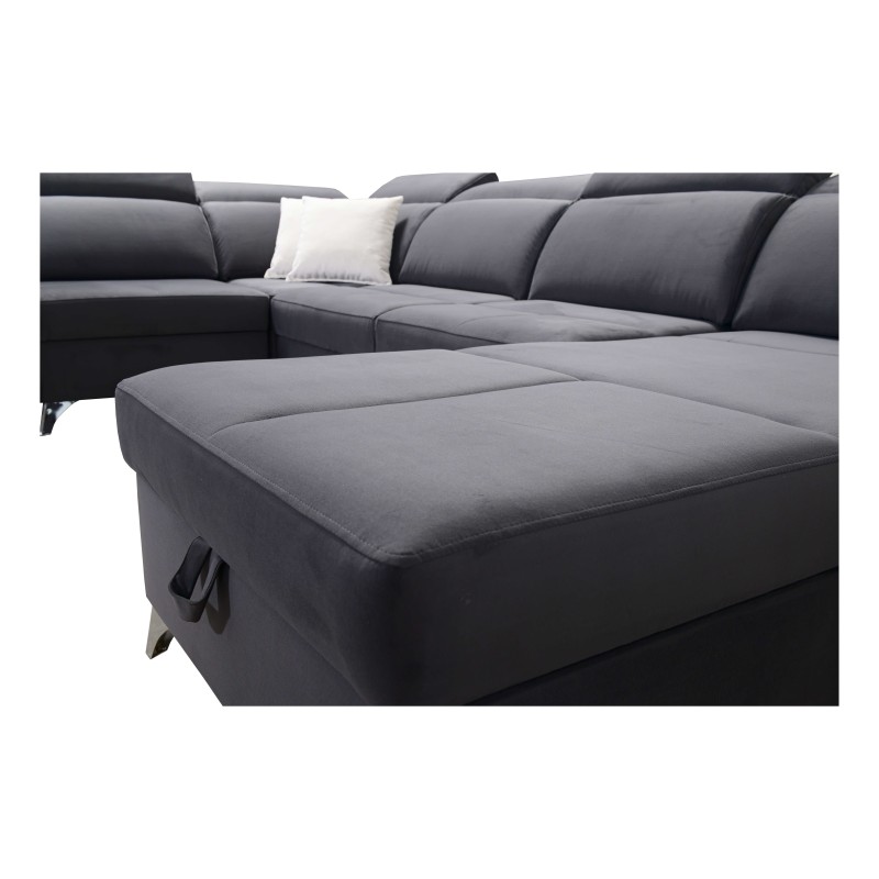 U-förmiges Ecksofa Porto VIII mit Schlaffunktion und USB-Anschluss | Möbel in Samtstoff | Hydrophob, Casablanca 2301 U-förmiges Ecksofa Porto VIII mit Schlaffunktion und USB-Anschluss | Möbel in Samtstoff | Hydrophob, Casablanca 2301