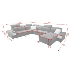 U-förmiges Ecksofa Porto VIII mit Schlaffunktion und USB-Anschluss | Möbel in Samtstoff | Hydrophob, Casablanca 2301 U-förmiges Ecksofa Porto VIII mit Schlaffunktion und USB-Anschluss | Möbel in Samtstoff | Hydrophob, Casablanca 2301