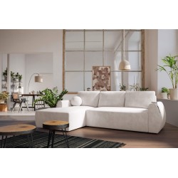 Nilo corner sofa with sleeping function and USB port in Velvet fabric, Wave 1 - Comfort and style in one Nilo corner sofa with sleeping function and USB port in Velvet fabric, Wave 1 - Comfort and style in one