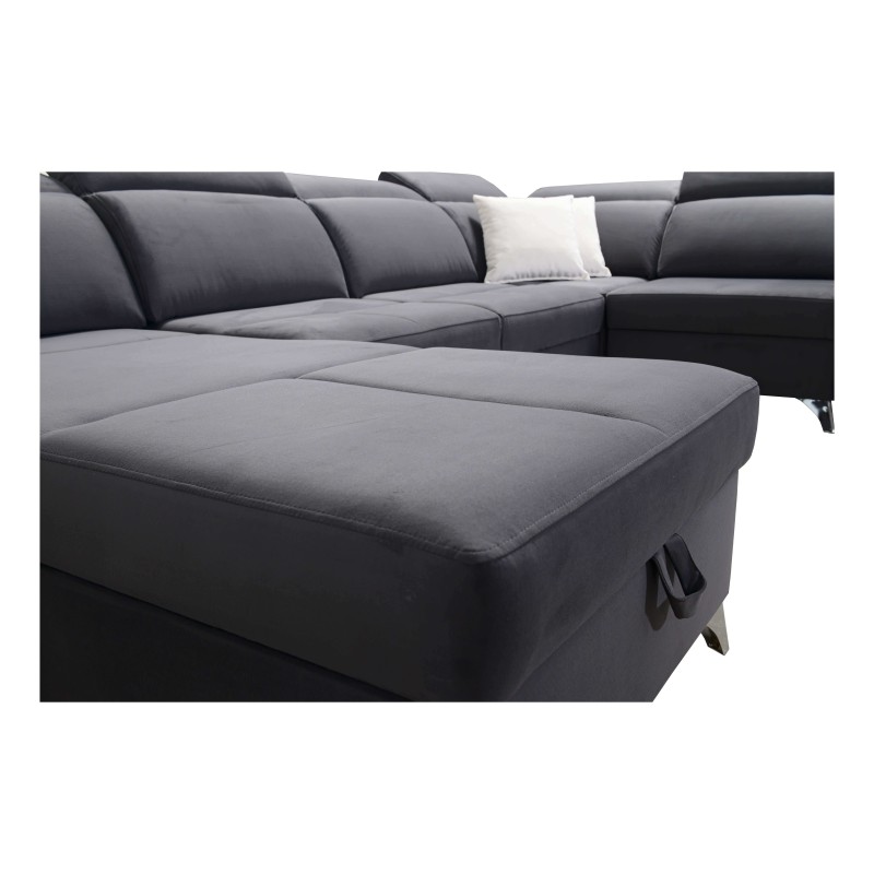 U-förmiges Ecksofa Porto VIII mit Schlaffunktion und USB-Anschluss | Möbel in Samtstoff | Hydrophob, Casablanca 2316 U-förmiges Ecksofa Porto VIII mit Schlaffunktion und USB-Anschluss | Möbel in Samtstoff | Hydrophob, Casablanca 2316