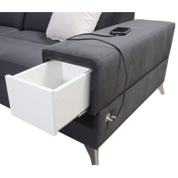 U-förmiges Ecksofa Porto VIII mit Schlaffunktion und USB-Anschluss | Möbel in Samtstoff | Hydrophob, Casablanca 2316 U-förmiges Ecksofa Porto VIII mit Schlaffunktion und USB-Anschluss | Möbel in Samtstoff | Hydrophob, Casablanca 2316