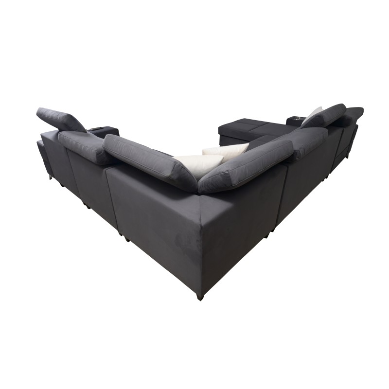 U-förmiges Ecksofa Porto VIII mit Schlaffunktion und USB-Anschluss | Möbel in Samtstoff | Hydrophob, Casablanca 2316 U-förmiges Ecksofa Porto VIII mit Schlaffunktion und USB-Anschluss | Möbel in Samtstoff | Hydrophob, Casablanca 2316