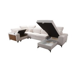 U-shaped Alto IV sectional sofa with sleeping function - Plecionka, Sawana 14