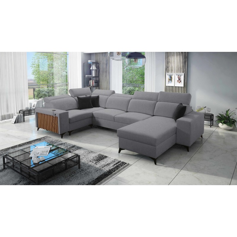 U-shaped Alto IV sectional with sleeping function - Weave, Sawana 21