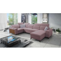 U-shaped corner sofa Alto IV with sleeping function - Plecionka, Sawana 61