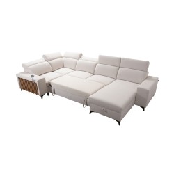 U-förmiges Sofa Alto IV mit Schlaffunktion - Geflecht, Sawana 61