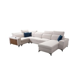 U-shaped Alto IV corner sofa with sleeping function - Plecionka, Sawana 84