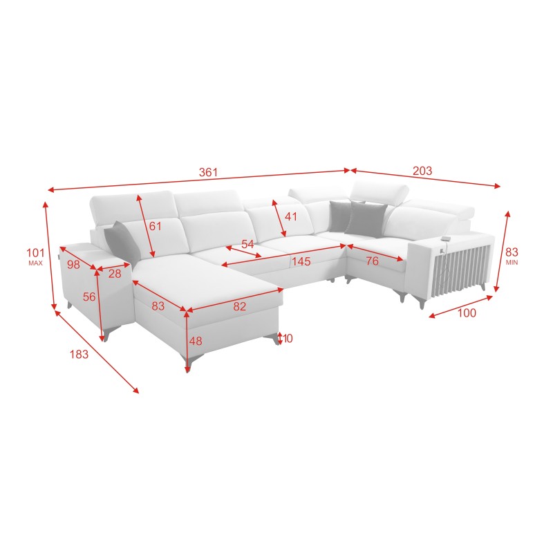 U-förmiges Sofa Alto IV mit Schlaffunktion - Plecionka, Sawana 21 U-förmiges Sofa Alto IV mit Schlaffunktion - Plecionka, Sawana 21