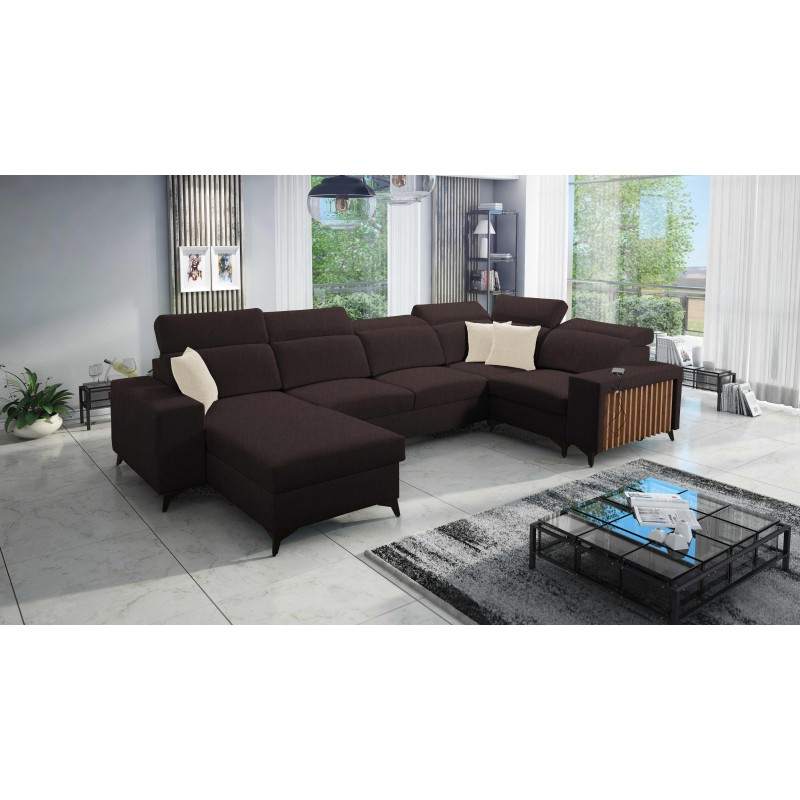 U-shaped Alto IV sectional with a sleeping function - Plecionka, Sawana 26