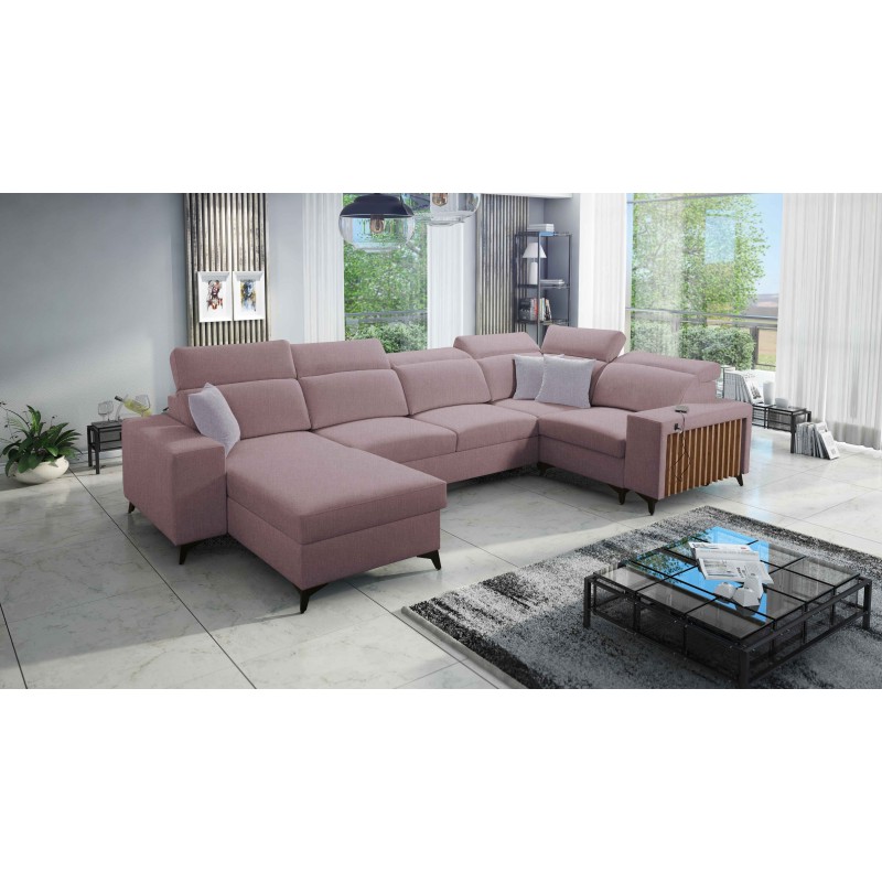 U-shaped corner sofa Alto IV with sleeping function - Plecionka, Sawana 61