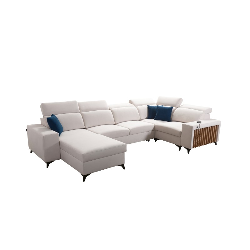 Sofá esquinero en forma de U Alto IV con función de cama - Tejido, Sawana 61 Sofá esquinero en forma de U Alto IV con función de cama - Tejido, Sawana 61