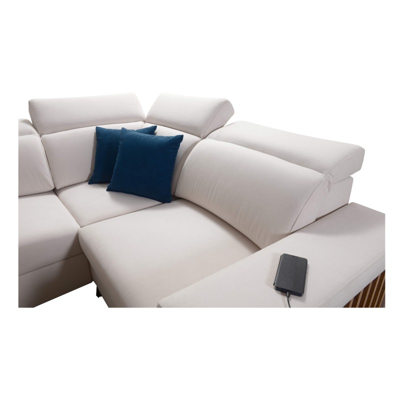 Sofá esquinero en forma de U Alto IV con función de cama - Tejido, Sawana 61 Sofá esquinero en forma de U Alto IV con función de cama - Tejido, Sawana 61