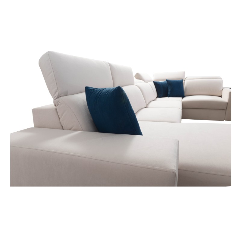 Sofá esquinero en forma de U Alto IV con función de cama - Tejido, Sawana 61 Sofá esquinero en forma de U Alto IV con función de cama - Tejido, Sawana 61