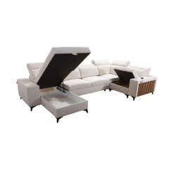 U-shaped Alto IV corner sofa with sleeping function - Plecionka, Sawana 84