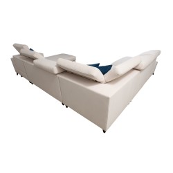 U-shaped Alto VI sectional sofa with slats, sleeping function, and adjustable headrests in Plecionka, Sawana 25