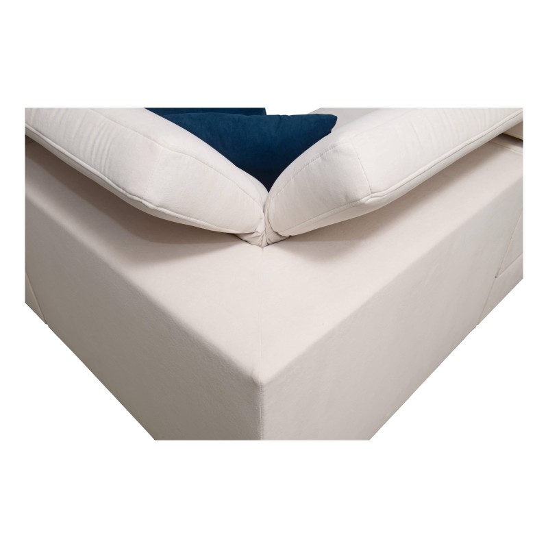 U-shaped corner sofa Alto VI with slats, sleeping function, and adjustable headrests in Weave, Sawana 96.