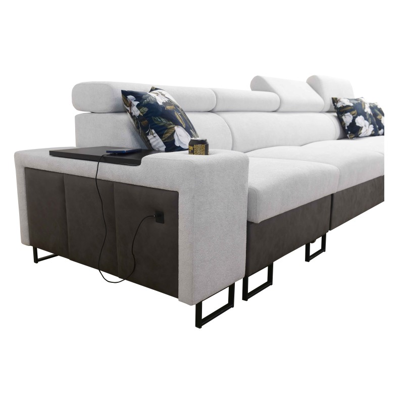 Narożnik Prestige XII Maxi z funkcją spania, portem usb w tkaninie Miękka w dotyku, Freya 210.11 + Tauro 8207 | Twój salon na no Narożnik Prestige XII Maxi z funkcją spania, portem usb w tkaninie Miękka w dotyku, Freya 210.11 + Tauro 8207 | Twój salon na no