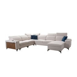 Moderner Ecksofa U Alto VIII mit Lamellen - Geflecht, Sawana 25