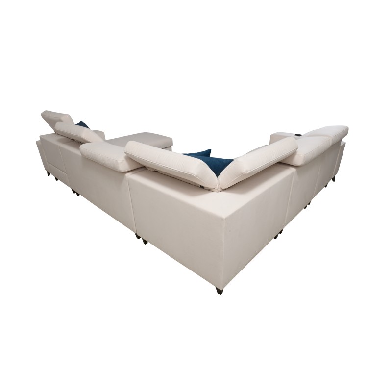 Modern Corner Sofa U Alto VIII with Slats - Wicker, Sawana 84 Modern Corner Sofa U Alto VIII with Slats - Wicker, Sawana 84