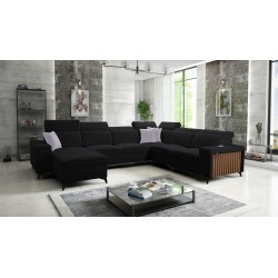 Modern Corner Sofa U Alto VIII with Slats - Wicker, Sawana 14