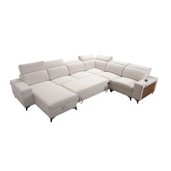 Moderner Ecksofa U Alto VIII mit Lamellen - Flechtwerk, Sawana 14