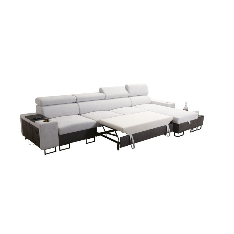 Narożnik Prestige XII Maxi z funkcją spania, portem usb w tkaninie Miękka w dotyku, Freya 210.08 + Tauro 8203 | Twój salon na no Narożnik Prestige XII Maxi z funkcją spania, portem usb w tkaninie Miękka w dotyku, Freya 210.08 + Tauro 8203 | Twój salon na no