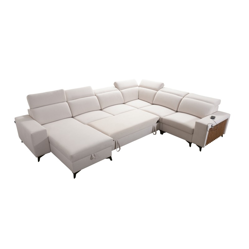 Moderner Ecksofa U Alto VIII mit Lamellen - Geflecht, Sawana 84 Moderner Ecksofa U Alto VIII mit Lamellen - Geflecht, Sawana 84