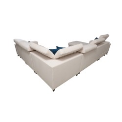 Moderner Ecksofa U Alto VIII mit Lamellen - Geflecht, Sawana 84