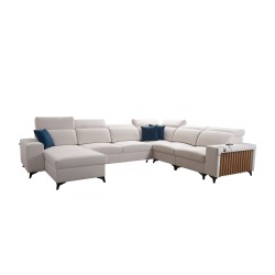 Moderner Ecksofa U Alto VIII mit Lamellen - Geflecht, Sawana 96