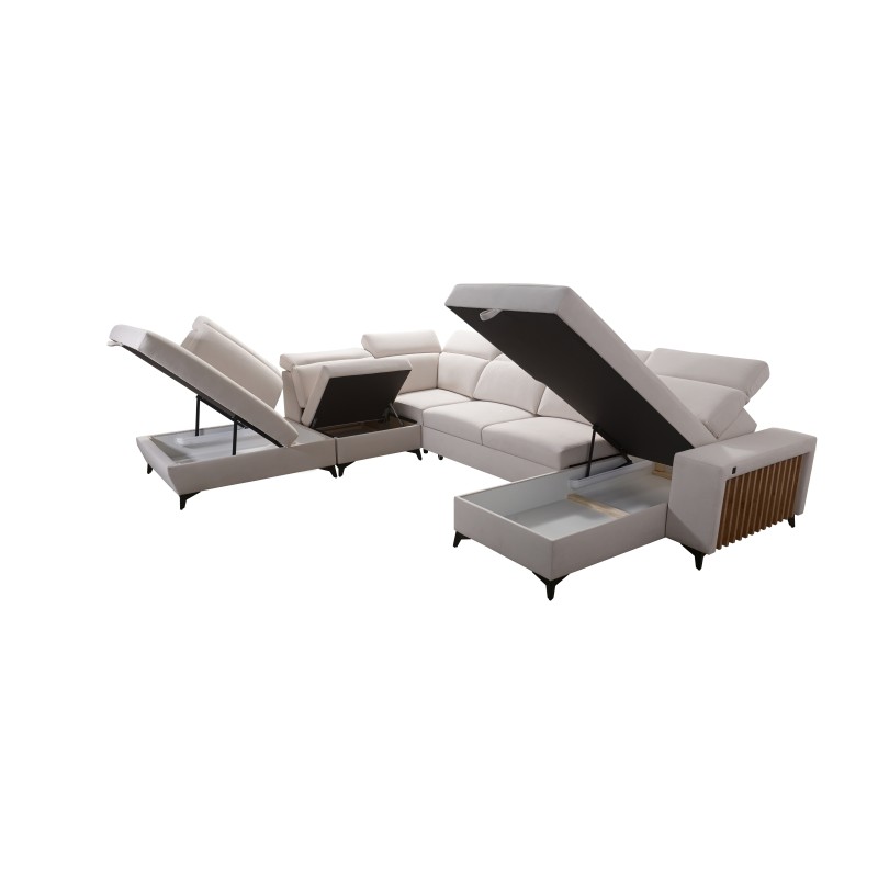 Sofá esquinero en forma de U Alto X con tejido, Sawana 25 - funcionalidad combinada con elegancia Sofá esquinero en forma de U Alto X con tejido, Sawana 25 - funcionalidad combinada con elegancia
