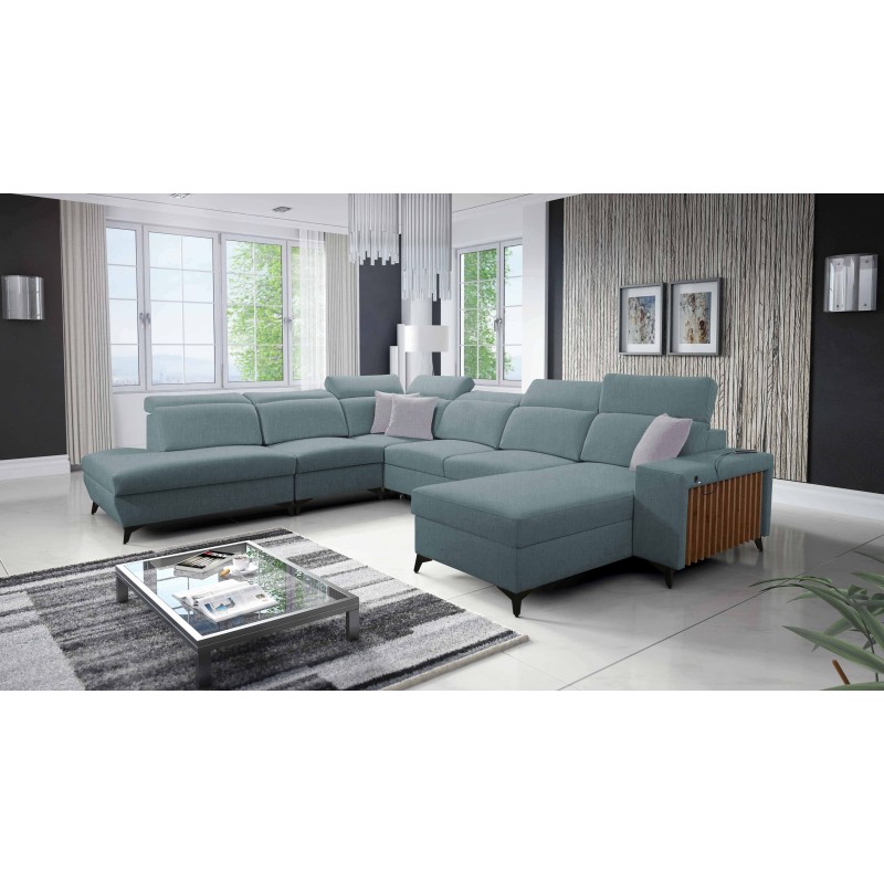 U-shaped Alto X corner sofa with Plecionka, Sawana 72 - functionality combined with elegance
