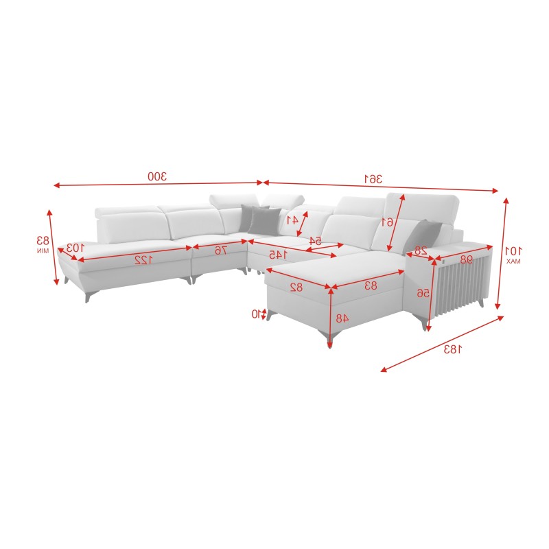 Ecksofa in U-Form Alto X mit Flechtwerk, Sawana 72 - Funktionalität kombiniert mit Eleganz Ecksofa in U-Form Alto X mit Flechtwerk, Sawana 72 - Funktionalität kombiniert mit Eleganz