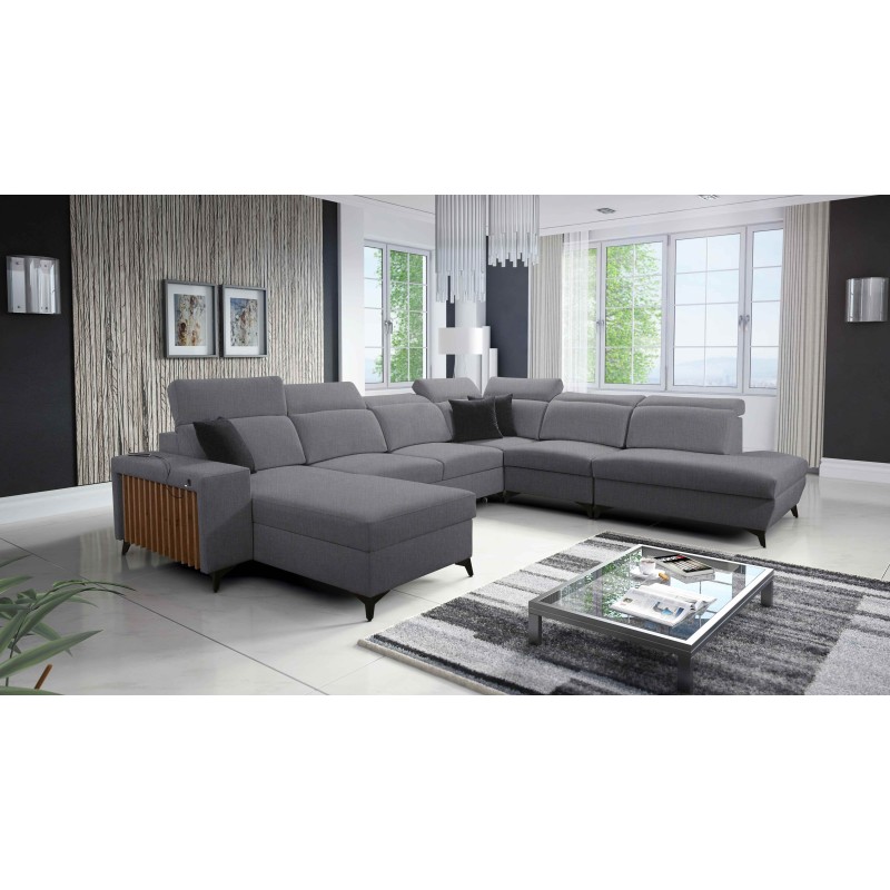 Alto X U-shaped sectional sofa with Braided Fabric, Sawana 21 - functionality combined with elegance