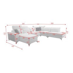 Alto X U-shaped sectional with Plecionka, Sawana 26 - functionality combined with elegance