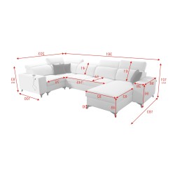 Ecksofa in U-Form Alto IV Mix mit Schlaffunktion - Eleganz und Funktionalität in einem!