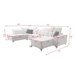 U-förmiges Ecksofa Alto VI Mix mit Schlaffunktion – Komfort und modernes Design U-förmiges Ecksofa Alto VI Mix mit Schlaffunktion – Komfort und modernes Design