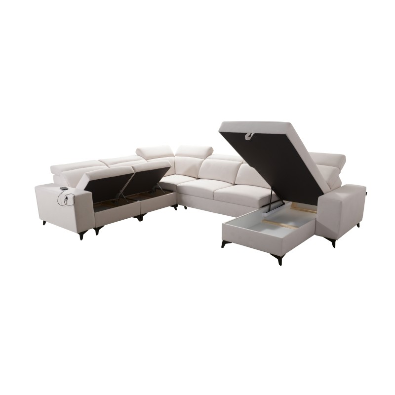 Esquinero en forma de U Alto VIII Mix con función de cama - ideal para la sala de estar y el dormitorio. Esquinero en forma de U Alto VIII Mix con función de cama - ideal para la sala de estar y el dormitorio.