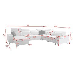 U-förmiges Sofa Alto VIII Mix mit Schlaffunktion - ideal für Wohnzimmer und Schlafzimmer