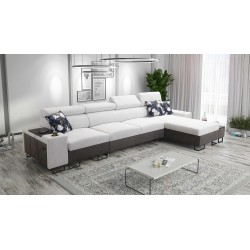 Narożnik Prestige XII Maxi z funkcją spania, portem usb w tkaninie Miękka w dotyku, Freya 210.18 + Tauro 8207 | Twój salon na no