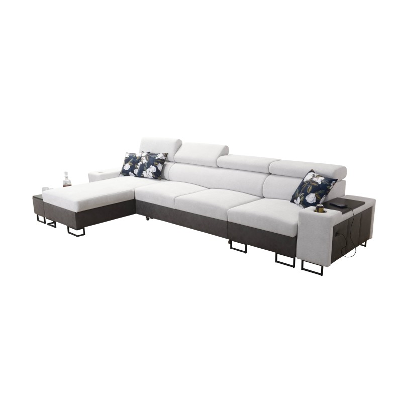 Narożnik Prestige XII Maxi z funkcją spania, portem usb w tkaninie Miękka w dotyku, Freya 210.02 + Tauro 8202 | Twój salon na no Narożnik Prestige XII Maxi z funkcją spania, portem usb w tkaninie Miękka w dotyku, Freya 210.02 + Tauro 8202 | Twój salon na no