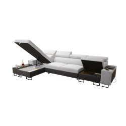 Narożnik Prestige XII Maxi z funkcją spania, portem usb w tkaninie Miękka w dotyku, Freya 210.18 + Tauro 8207 | Twój salon na no Narożnik Prestige XII Maxi z funkcją spania, portem usb w tkaninie Miękka w dotyku, Freya 210.18 + Tauro 8207 | Twój salon na no