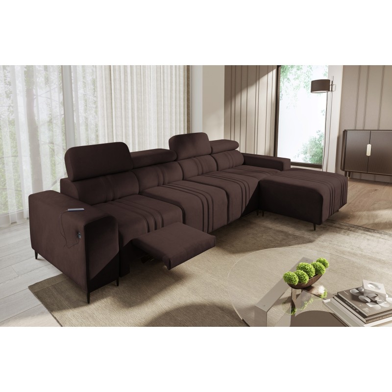 Ecksofa Verona XII Mix mit Schlaffunktion Velours, Vena 13 - Eleganz und Komfort in einem Möbelstück