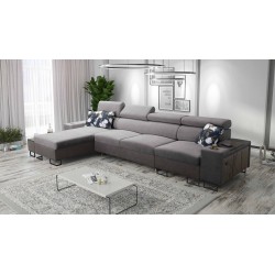 Ecksofa Prestige XII Mini mit Schlaffunktion und USB-Anschluss, Stoff Weich im Griff, Freya 210.23 + Tauro 8207 | Ihr Komfortber