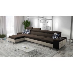 Prestige XII Mini Ecksofa mit Schlaffunktion und USB-Anschluss, Stoff Weich im Griff, Freya 210.08 + Tauro 8203 | Dein Komfortpl
