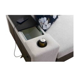 Prestige XII Mini corner sofa with a sleeping function and USB port, fabric Soft to the touch, Freya 210.24 + Tauro 8207 | Your 
