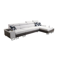 Prestige XII Mini corner sofa with a sleeping function and USB port, fabric Soft to the touch, Freya 210.24 + Tauro 8207 | Your 