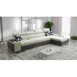 Prestige XII Mini Ecksofa mit Schlaffunktion und USB-Anschluss, Stoff Weich im Griff, Freya 210.11 + Tauro 8207 | Dein Komfortpl