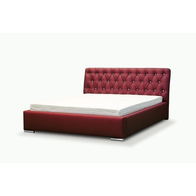 Cama tapizada Asti con contenedor para ropa de cama, tela Plecionka, Inari 91 Cama tapizada Asti con contenedor para ropa de cama, tela Plecionka, Inari 91