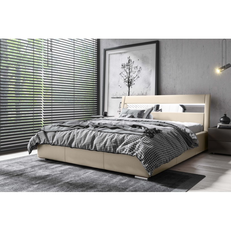 Luxury upholstered bed Novara with bedding storage | Eco leather, Soft 33 | Sleeping surface 120x200 Luxury upholstered bed Novara with bedding storage | Eco leather, Soft 33 | Sleeping surface 120x200